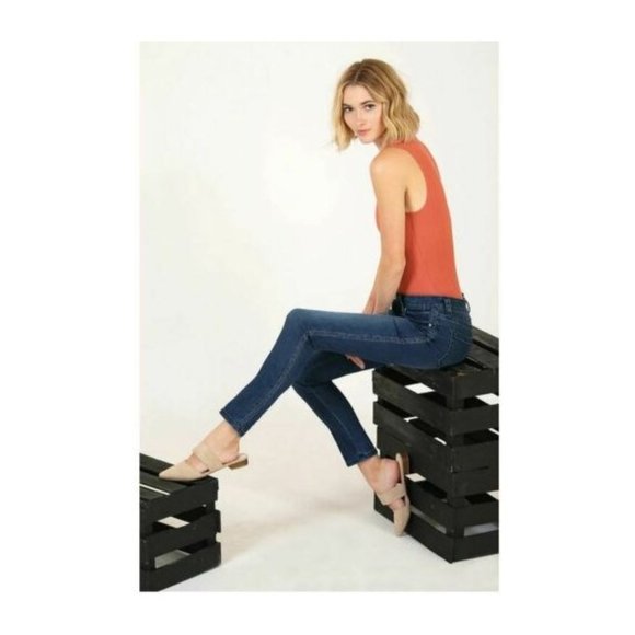 Grace in LA Jeans Women's Distressed Sparkled Side Stripe Skinny Stretch Jeans - Picture 7 of 7